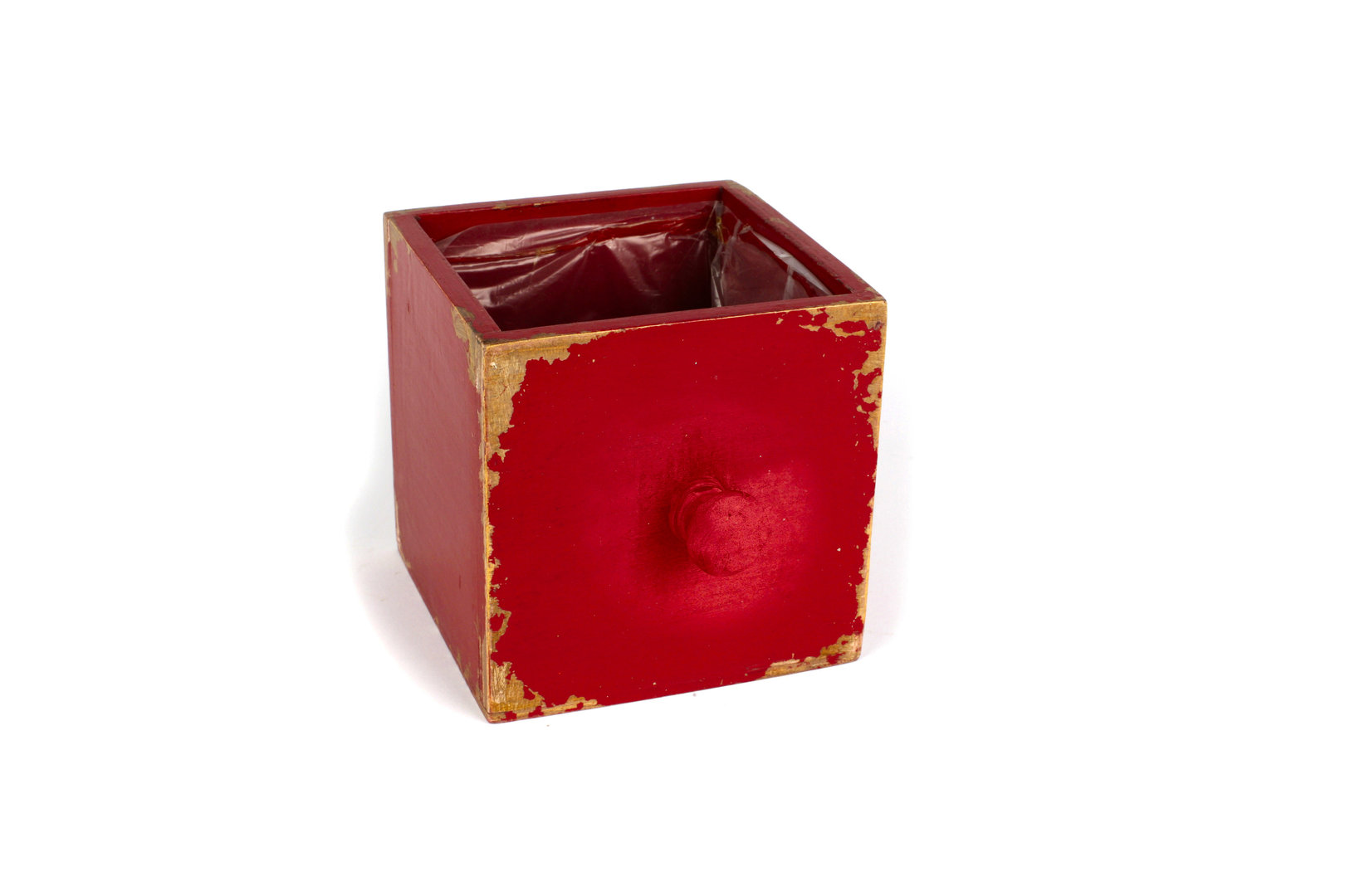 Pflanz-Schublade quadratisch rot-antik
